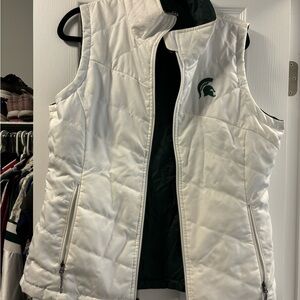Columbia reversible Michigan State vest in good condition. Women’s large